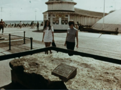Conquerors Stone at Hastings Pier 1972